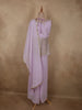 Soft Lilac Lavender Floral Sequins and Thread Embroidered Design Georgette Palazzo Suit with Dupatta