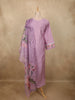 Soft Lilac Lavender Floral Thread Embroidered Design Cotton Salwar Suit with Dupatta