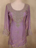 Soft Lilac Lavender Floral Zari Embroidered Design Organza Palazzo Suit