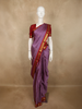 Soft Lilac Lavender Peacock Butta Zari Woven Design Pure Kanchipuram Silk Saree with Contrast  Zari Border