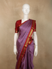 Soft Lilac Lavender Peacock Butta Zari Woven Design Pure Kanchipuram Silk Saree with Contrast  Zari Border