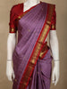 Soft Lilac Lavender Peacock Butta Zari Woven Design Pure Kanchipuram Silk Saree with Contrast  Zari Border