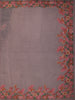 Soft Lilac Striped Zari Embroidered Design Pure Tissue Silk Party Wear Saree with Birds Motif Thread Work Border