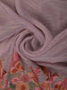 Soft Lilac Striped Zari Embroidered Design Pure Tissue Silk Party Wear Saree with Birds Motif Thread Work Border