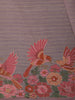 Soft Lilac Striped Zari Embroidered Design Pure Tissue Silk Party Wear Saree with Birds Motif Thread Work Border