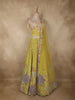 Soft Lime Yellow Heavy Sequins and Beads Embroidered Design Net Lehenga With Dupatta