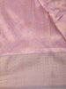 Soft Mauve Lavender Floral Zari Woven Design Pure Banarasi Silk Saree with Zari Border