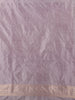 Soft Mauve Lavender Floral Zari Woven Design Pure Banarasi Silk Saree with Zari Border