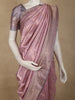 Soft Mauve Lavender Floral Zari Woven Design Pure Banarasi Silk Saree with Zari Border