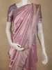 Soft Mauve Lavender Floral Zari Woven Design Pure Banarasi Silk Saree with Zari Border