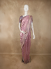 Soft Mauve Lavender Floral Zari Woven Design Pure Banarasi Silk Saree with Zari Border