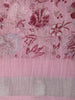 Soft Mauve Pink Floral Printed Design Mixed Cotton Saree