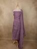 Soft Mauve Purple Floral Thread Embroidered Design Cotton Unstitched Salwar Material