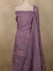 Soft Mauve Purple Floral Thread Embroidered Design Cotton Unstitched Salwar Material