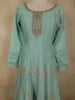 Soft Mint Aqua Green Floral Sequins Embroidered Design Tissue Banarasi Palazzo Suit with Dupatta