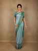 Soft Mint Green Abstract Printed Design Semi Tussar Saree