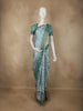Soft Mint Green Abstract Printed Design Semi Tussar Saree