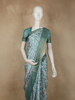 Soft Mint Green Abstract Printed Design Semi Tussar Saree