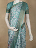 Soft Mint Green Abstract Printed Design Semi Tussar Saree