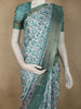 Soft Mint Green Abstract Printed Design Semi Tussar Saree