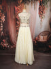 Soft Off-White Abstract Mirror and Thread Embroidered Design Chiffon Lehenga with Choker Dupatta