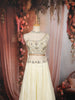 Soft Off-White Abstract Mirror and Thread Embroidered Design Chiffon Lehenga with Choker Dupatta