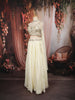 Soft Off-White Abstract Mirror and Thread Embroidered Design Chiffon Lehenga with Choker Dupatta