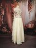 Soft Off-White Abstract Mirror and Thread Embroidered Design Chiffon Lehenga with Choker Dupatta