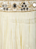 Soft Off-White Abstract Mirror and Thread Embroidered Design Chiffon Lehenga with Choker Dupatta