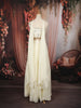 Soft Off-White Abstract Mirror and Thread Embroidered Design Chiffon Lehenga with Choker Dupatta