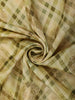 Soft Olive Green Checked Design Banarasi Saree with Contrast Zari Border