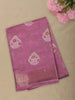 Soft Orchid Pink Floral Zari Woven Design Mixed Cotton Saree with Floral Zari Border