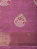 Soft Orchid Pink Floral Zari Woven Design Mixed Cotton Saree with Floral Zari Border