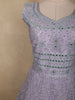 Soft Pastel Lavender Lilac Floral Thread and Mirror Embroidered Design Net Anarkali Gown with Dupatta