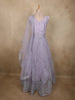 Soft Pastel Lavender Lilac Floral Thread and Mirror Embroidered Design Net Anarkali Gown with Dupatta