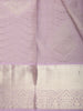 Soft Pastel Lavender Paisley Butta Zari Woven Design Pure Kanchipuram Silk Saree with Silver Zari Border