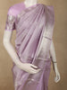 Soft Pastel Lavender Paisley Butta Zari Woven Design Pure Kanchipuram Silk Saree with Silver Zari Border