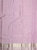 Soft Pastel Lavender Paisley Butta Zari Woven Design Pure Kanchipuram Silk Saree with Silver Zari Border
