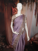 Soft Pastel Lavender Striped Zari Woven Design Pure Tussar Saree with Floral Border