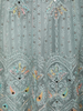 Soft Pastel Mint Aqua Blue Floral Thread and Beads Embroidered Design Net Lehenga With Net Dupatta
