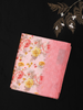 Soft Pastel Peach Pink Floral Woven Design Blended Cotton Saree