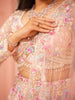 Soft Pastel Pink 3D Floral Embellishments Sequins and Beads Embroidered Design Net Bridal Lehenga With Net Designer Dupatta