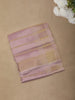 Soft Pastel Pink Striped Zari Woven Tissue Saree with Golden Zari Border