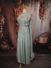 Soft Pastel Sage Green Sequins and Beads Embroidered Design Georgette Party Wear Lehenga