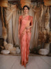 Soft Peach Butta Zari Woven Design Pure Kanchipuram Silk Saree with Zari Border