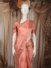Soft Peach Butta Zari Woven Design Pure Kanchipuram Silk Saree with Zari Border