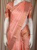 Soft Peach Butta Zari Woven Design Pure Kanchipuram Silk Saree with Zari Border