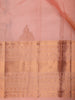 Soft Peach Butta Zari Woven Design Pure Kanchipuram Silk Saree with Zari Border