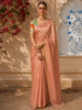 Soft Peach Checked Zari Woven Design Pure Tussar Saree with Designer Border