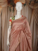 Soft Peach Checked Zari Woven Design Pure Tussar Saree with Designer Border
